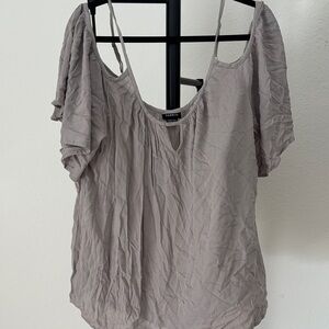 Women's Gray Top Cold Shoulder